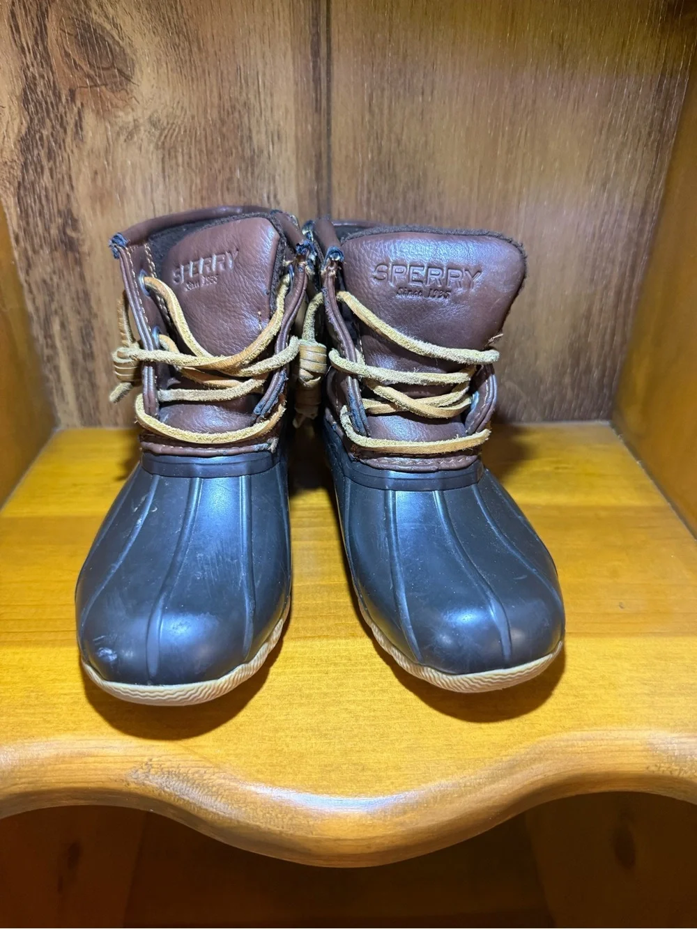 Sperry Kids Brown & Black Duck Boots - Waterproof Winter Shoes